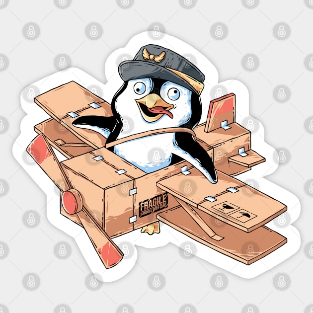 Flying Penguin Sticker by GoshWow®